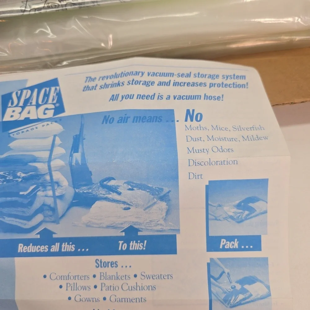 Space Bag Vacuum Seal Storage Space Saver Use w/Vacuum Cleaner 2 M 4LG & 2XL Bag